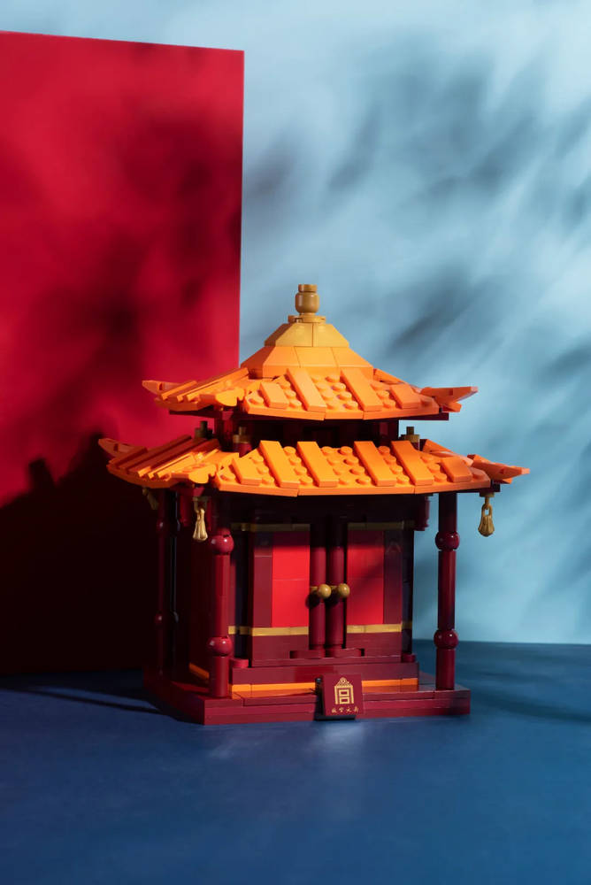 故宫文具：剔红亭式格收纳盒