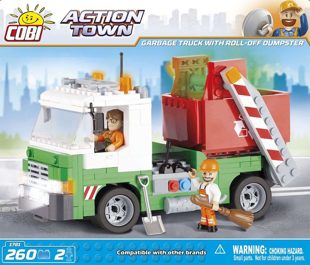 Garbage Truck with Roll-Off Dumpster