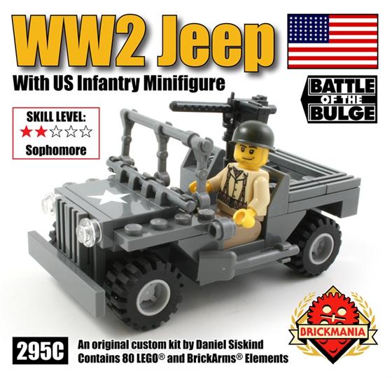 WW2 Jeep with US Infantry Minifig