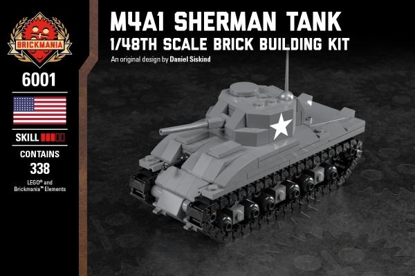 M4A1 Sherman Tank - 1/48th Scale Brick Building Kit
