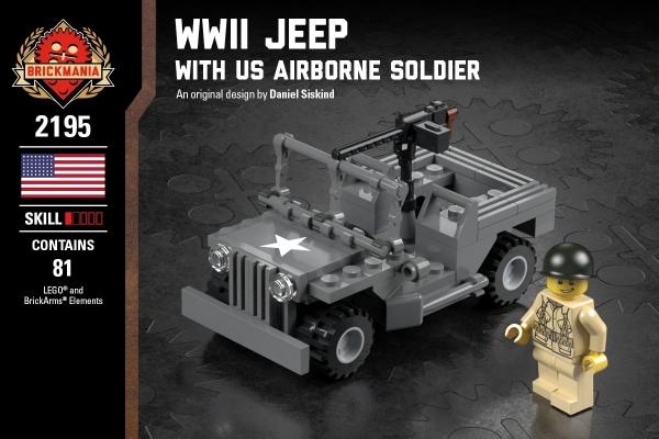 WWII Jeep With US Airborne Soldier