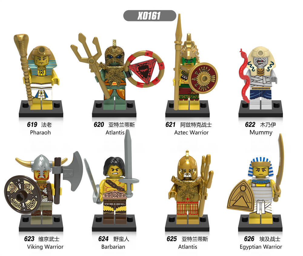 人仔8款：法老、木乃伊、亚特兰蒂、斯阿兹特克战士、维京武士、野蛮人、埃及战士