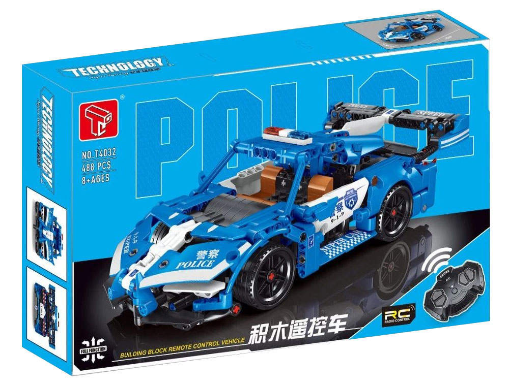 警车 积木遥控车