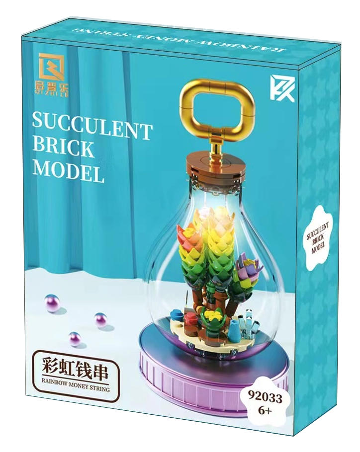 Succulent Brick Model：Rainbow Money String