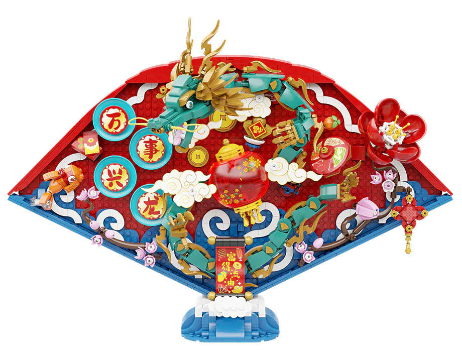 龙重登场 新春立体扇