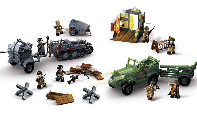 英雄与将军 4款 Flak 38型20mm高射炮、Sd.Kfz2半履带摩托、GAZ-67B军用越野车、M1938型120mm重型迫击炮