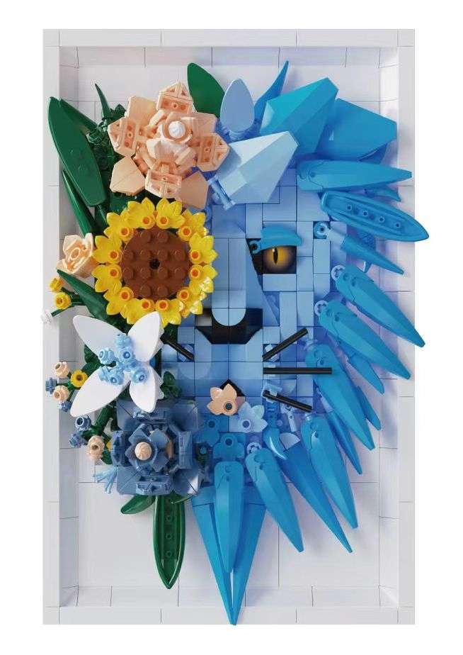 Lion and Flowers